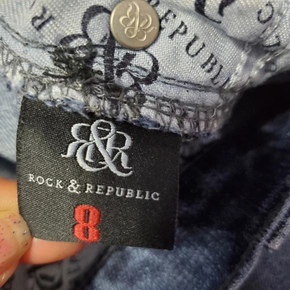 Rock & Republic Women's Berlin Jeans Embellised & Distressed 8 M - Picture 11 of 12